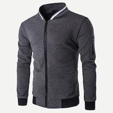 Shein Men Zipper Fly Stand Collar Jacket