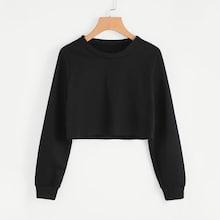 Shein Plus Solid Crop Sweatshirt