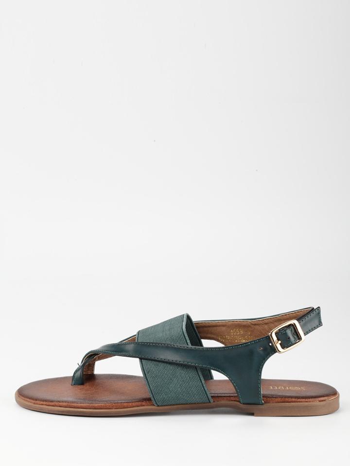 Shein Dark Green Flip Cross Flat Sandals