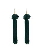 Shein Green Long Rope Tassel Drop Earrings Bohemian