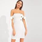 Shein Buttoned Front Knot Detail Wrap Dress