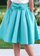 Rosewe Pocket Design Light Blue Knee Length Skirt