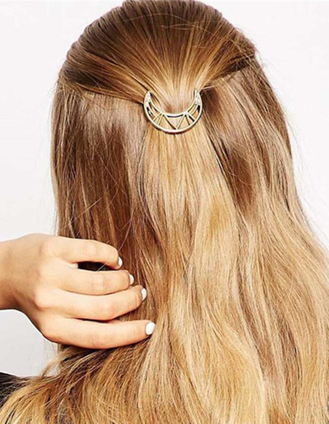 Shein Gold Moon Shape Hair Clips