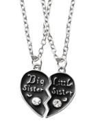 Shein Black Personalised Engraved Breakable Heart Necklaces