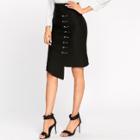 Shein Paper Clip Front Asymmetrical Hem Skirt