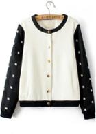 Rosewe Cute Round Neck Long Sleeve Button Closure Autumn Coat