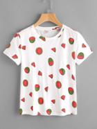 Shein Allover Watermelon Print Short Sleeve T-shirt