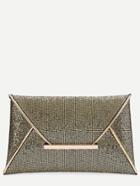 Shein Gold Glitter Design Envelope Clutch Bag