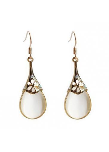 Rosewe Crystal Drop Shape Pierced Golden Earrings