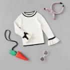 Shein Girls Flounce Sleeve Bow Tied Sweater