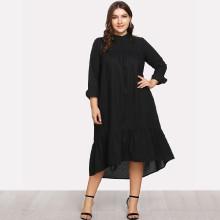 Shein Plus High Low Pep Hem Shirt Dress