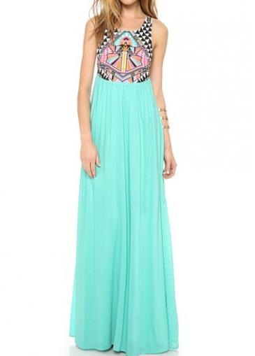 Rosewe Tribal Print High Waist Maxi Dress