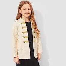 Shein Girls Double Button Pocket Front Jacket