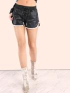 Shein Faux Leather Lace Up Dolphin Shorts