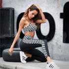 Shein Checked Plaid Crop Cami Top With Leggings