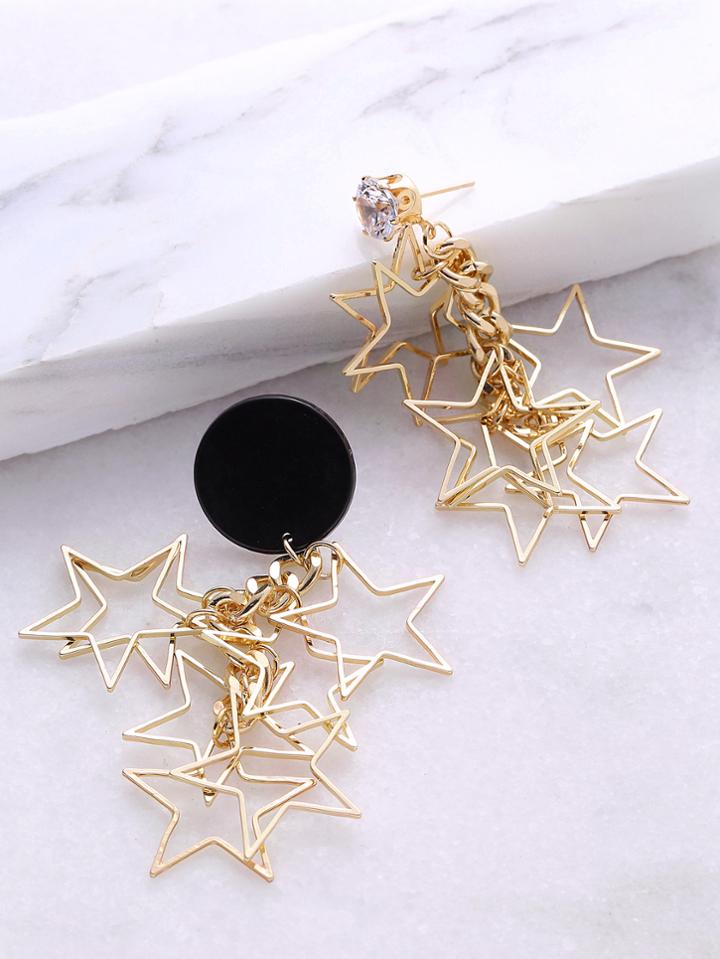 Shein Gold Star Shaped Drop Earrings