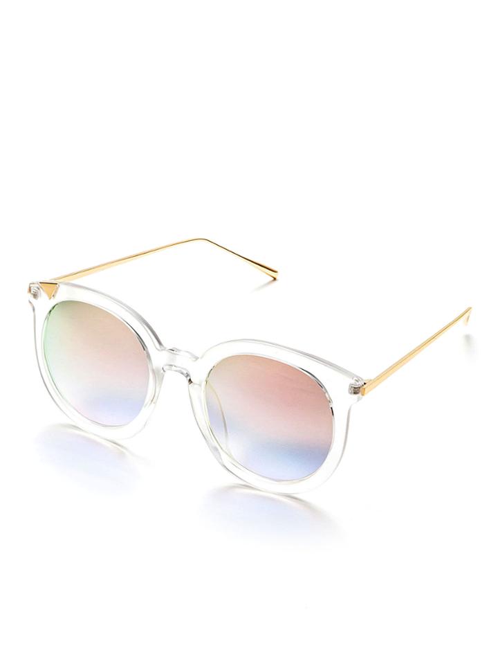 Shein Clear Frame Pink Lens Sunglasses