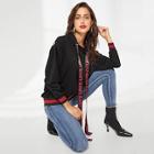Shein Ribbon Drawstring Ring Decoration Hoodie