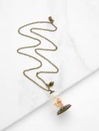 Shein Glass Flower Pendant Chain Necklace