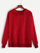 Shein Drop Shoulder Ribbed Trim Hoodie