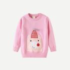 Shein Toddler Girls Beer Embroidered Pom Pom Sweater