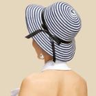 Shein Bow Band Striped Straw Hat