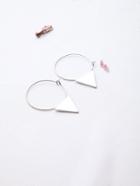 Shein Silver Triangle Detail Hoop Earrings