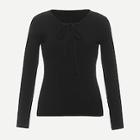 Shein Lace Up Neck Slim Fitted Sweater