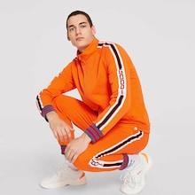 Shein Men Zip Up Striped Trim Top & Pants Set