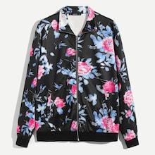 Shein Men Zip Up Floral Jacket