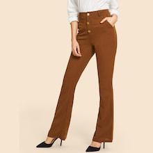 Shein 80s Flare Hem Button Up Pants