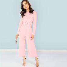 Shein Cross Wrap Front Wide Leg Jumpsuit