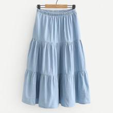 Shein Tiered Seam Denim Skirt