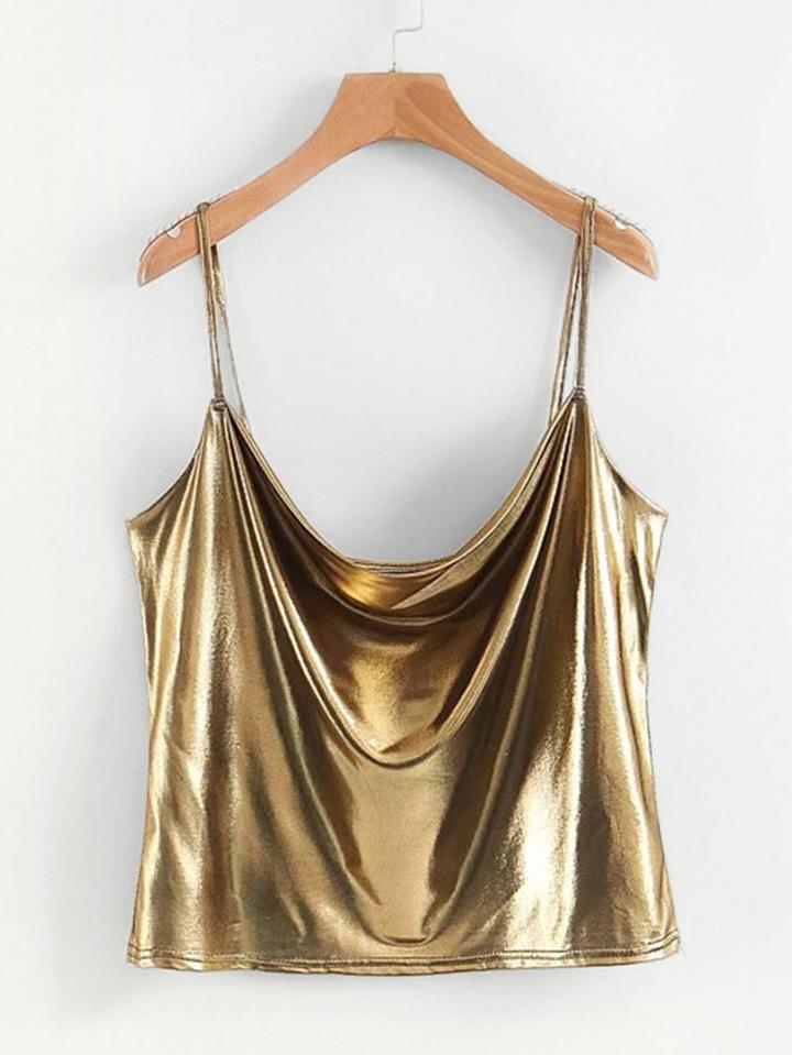 Shein Draped Metallic Cami Top