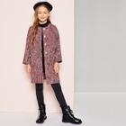 Shein Girls Button Up Tweed Coat