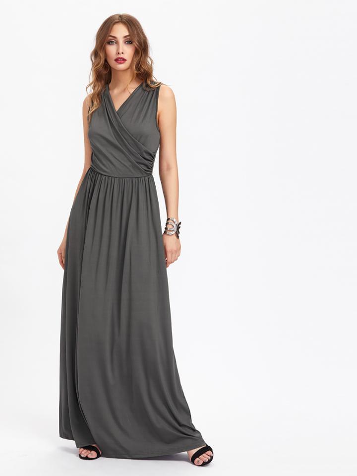 Shein Surplice Neckline Full Length Dress