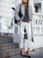 Shein Grey Lapel Split Coat