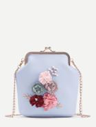 Shein Applique Kiss Lock Chain Bag With Faux Pearl