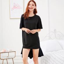 Shein Letter Print Back Ruffle Hem Night Dress