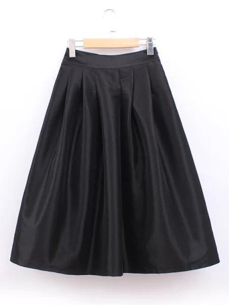 Shein Black Zipper Side Umbrella Skirt