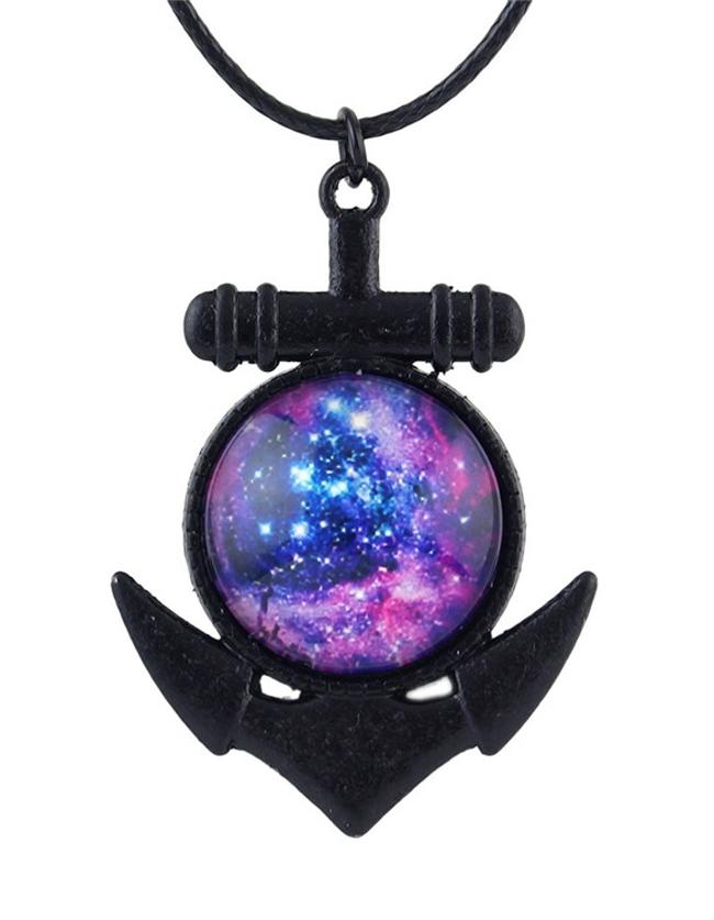 Shein Purple Unique Space Shape Necklace