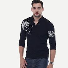 Shein Men Letter Print V Neck Tee