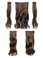 Shein Warm Brunette Clip In Soft Wave Hair Extension 5pcs