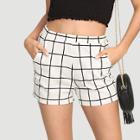 Shein Elastic Waist Grid Shorts