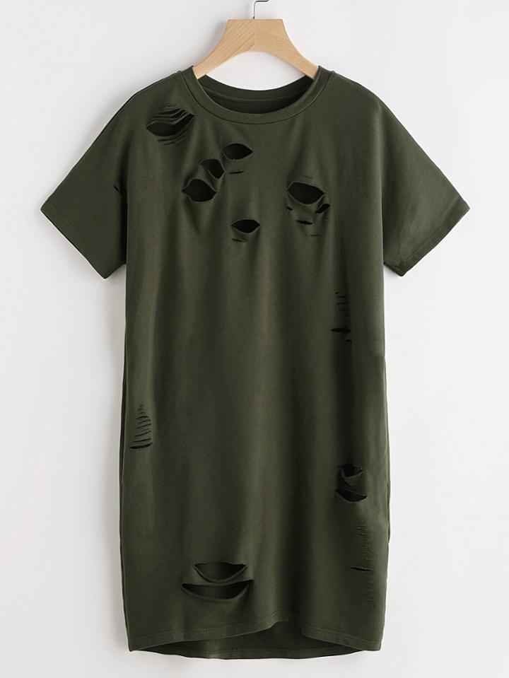 Shein Distressed Tee Dress