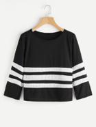 Shein Contrast Stripe Panel T-shirt