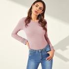 Shein Guipure Lace Cuff Texture Tee