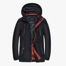 Shein Men Pocket Detail Detachable Hooded Coat
