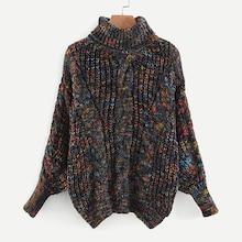 Shein Space Dye Cable Knit Sweater