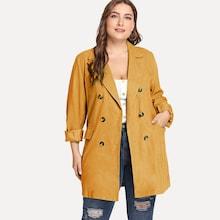 Shein Plus Solid Double-breasted Blazer